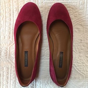 Margaux Burgundy Suede Classic Flats